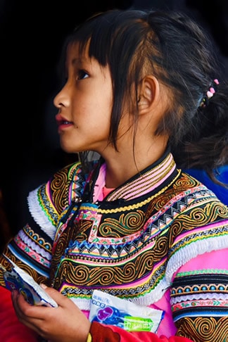 Hani Yuanyang Yunnan Chine Fille Hani Duoyishu Yuanyang Yunnan Chine
