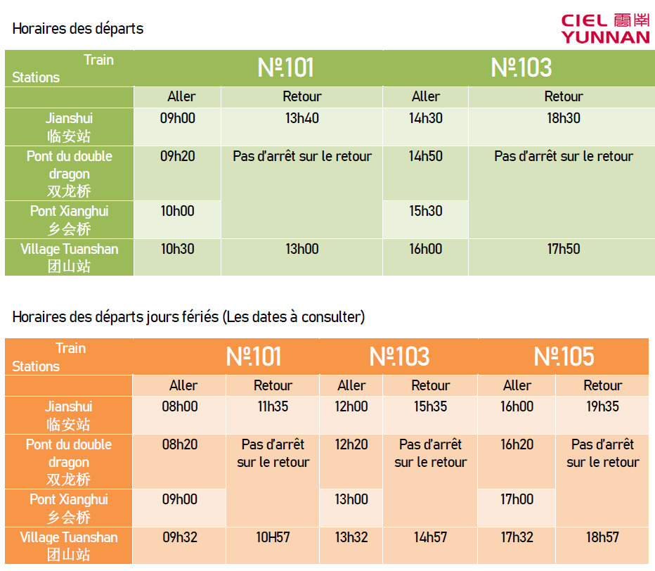 Horaires de